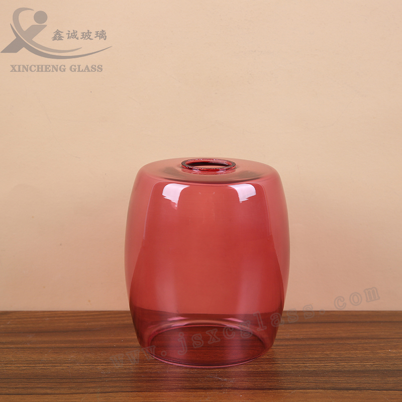 Pink Coated  Cylinder Glass Table Lampshades
